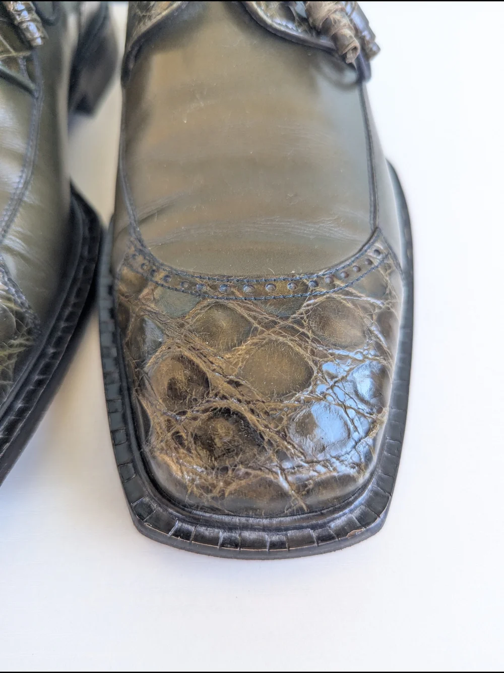 Avventura  exotic skin dress shoes, specifically Vero Cuoio Olive Leather